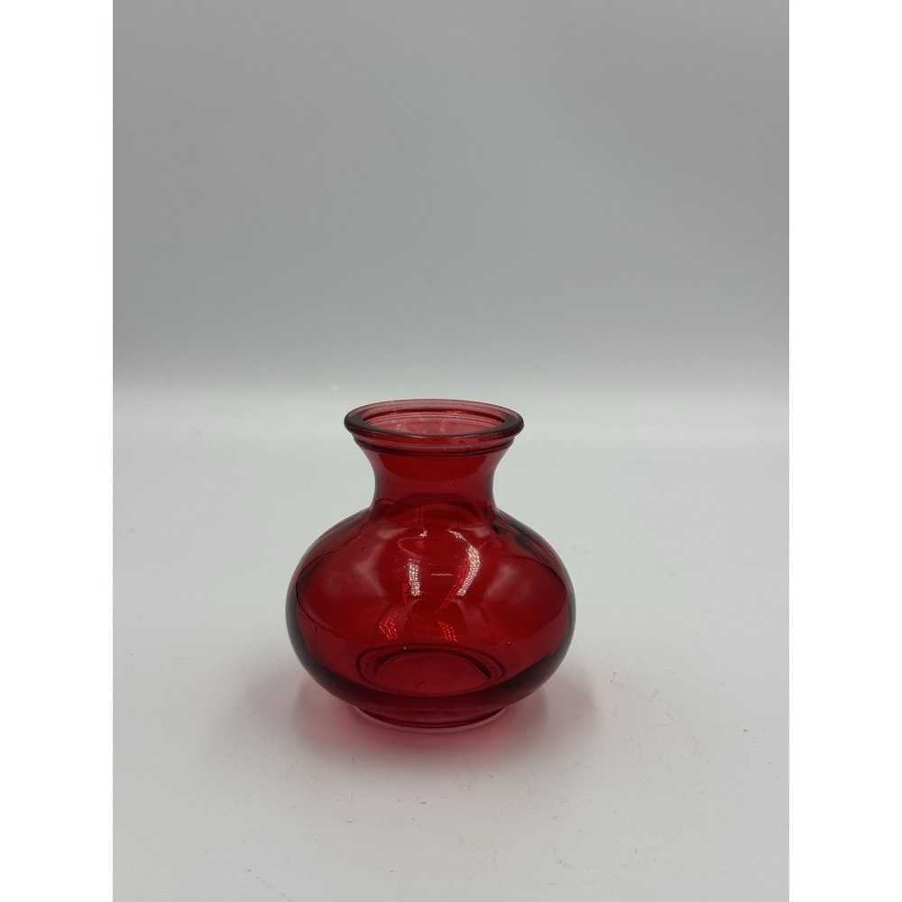 Vintage Red Painted Small Bud Vase